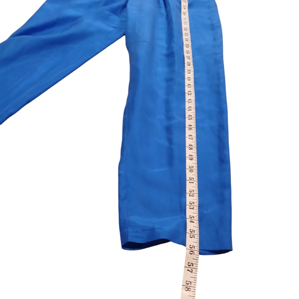 Vintage 80s Saks Fifth Ave 100% Silk Blue Pant JumpSuit Womans Small Retro Punk - Picture 5 of 12